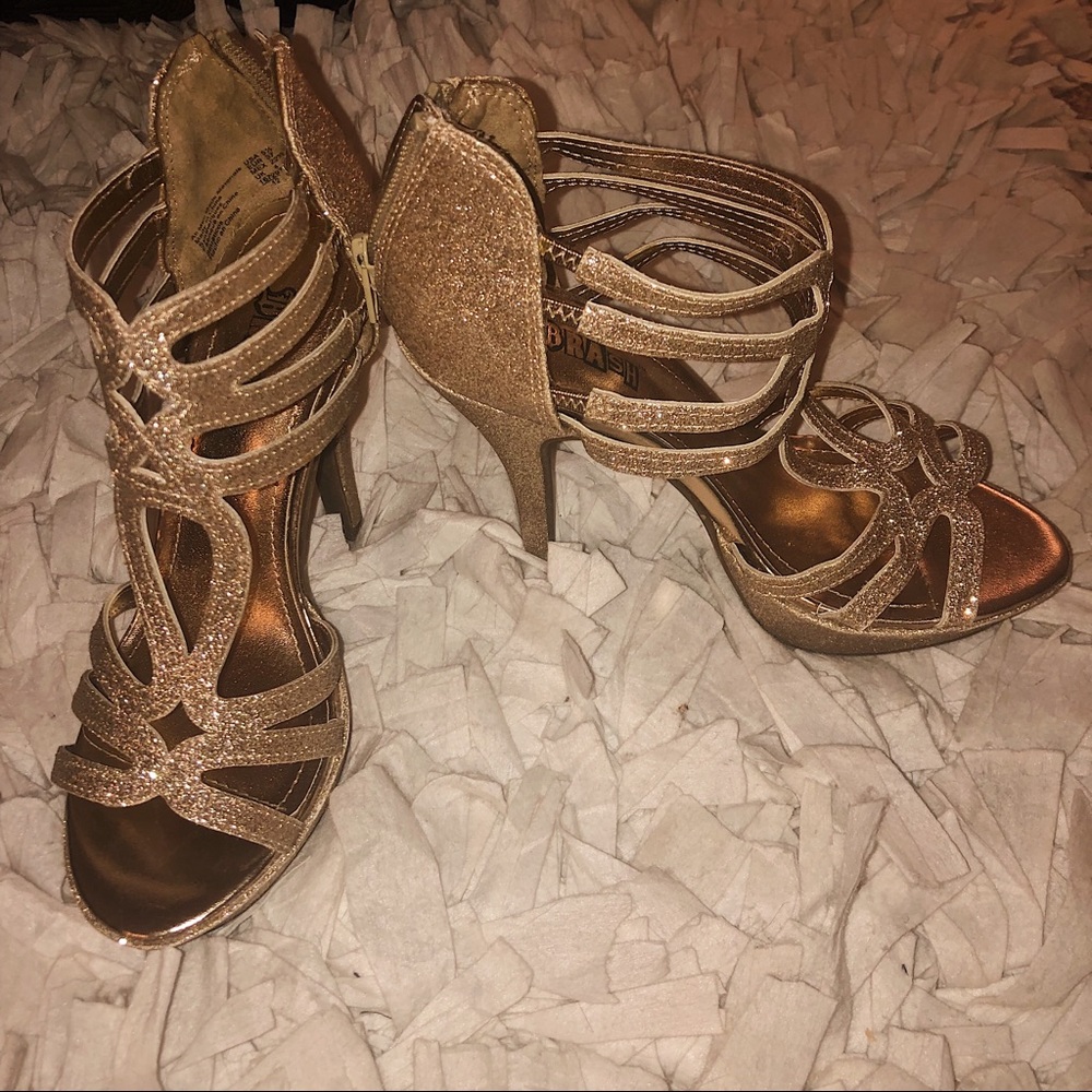 Elegant and sparkly heels.